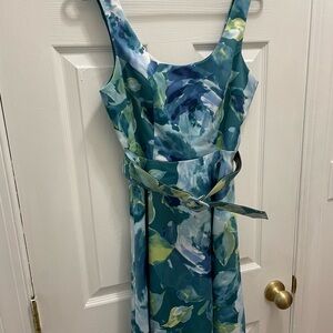 Charlotte Russe Floral Midi Dress - Blue and Green
